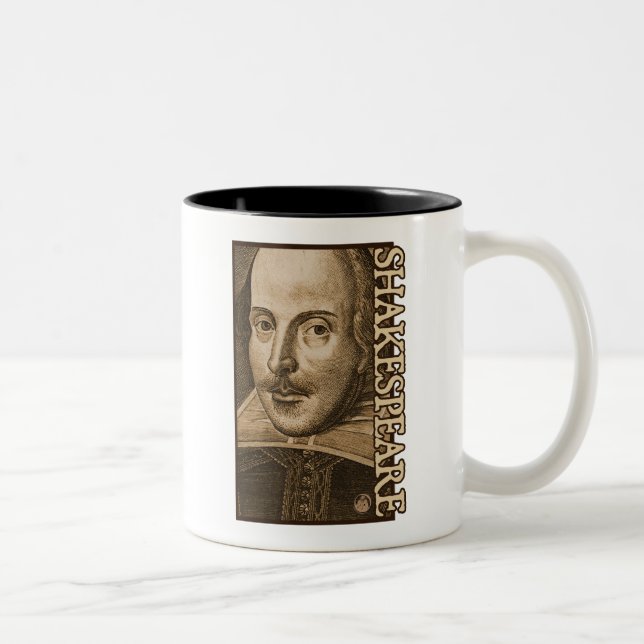 Tasse 2 Couleurs Gravures de Shakespeare Droeshout (Droit)
