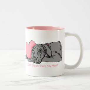Tasse 2 Couleurs Great Dane tient le coeur noir UC