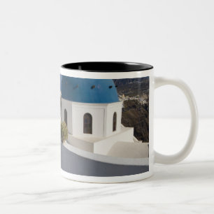 Tasse 2 Couleurs Grèce et île grecque de Santorin depuis le