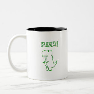Tasse 2 Couleurs Green Angry T Rex Dino