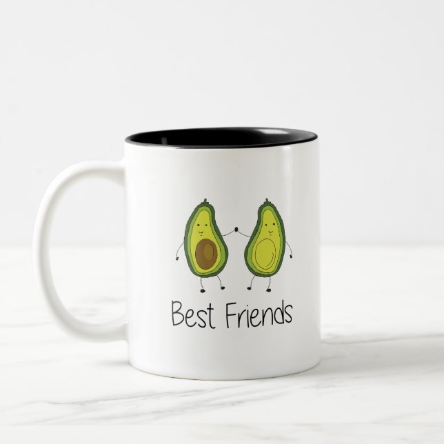 Tasse 2 Couleurs Green Avocado Cartoon Friendship Image Friend Art (Gauche)