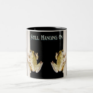 Tasse 2 Couleurs Grenouille à arbre blanc jaune sur le rebord de fe