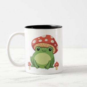 Tasse 2 Couleurs Grenouille esthétique Cottagecore mignonne avec ch