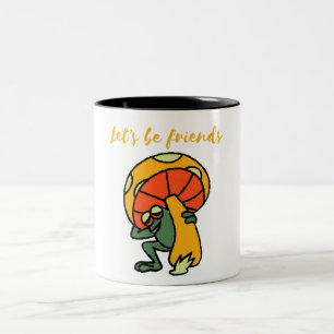 Tasse 2 Couleurs grenouille et champignon, soyons amis
