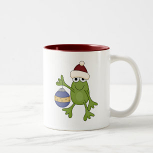 Tasse 2 Couleurs Grenouille père Noël avec tee-shirts et cadeaux