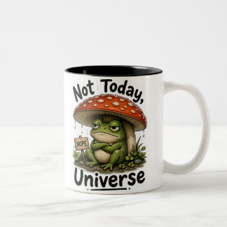 Tasse 2 Couleurs Grenouille PNG de l'univers pas aujourd'hui - Drôl