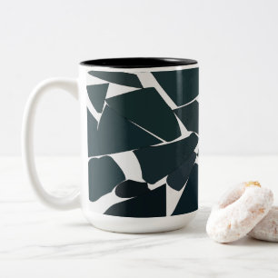Tasse 2 Couleurs Gris bleu moderne géométrique