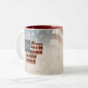 Tasse 2 Couleurs Grunge USA juillet 4 Juillet Indépendance Graphiqu