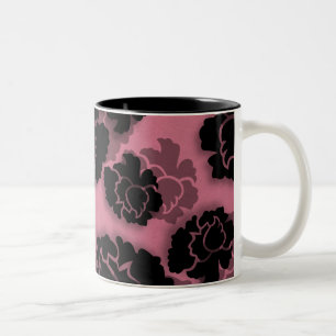 Tasse 2 Couleurs Grungy Floral Decadadadg, Rose