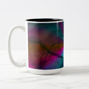 Tasse 2 Couleurs Grungy multicolore Rainbow Starburst Art Abstrait