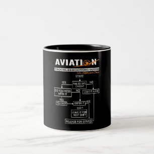 Tasse 2 Couleurs Guide de tir de pannes de l'aviation du pilote d'a