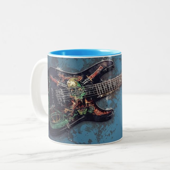 Tasse 2 Couleurs Guitare (Devant gauche)