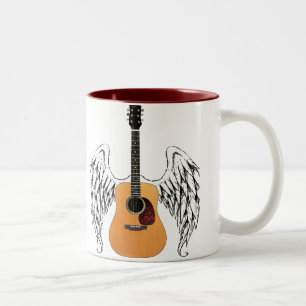 Tasse 2 Couleurs Guitare acoustique ailée