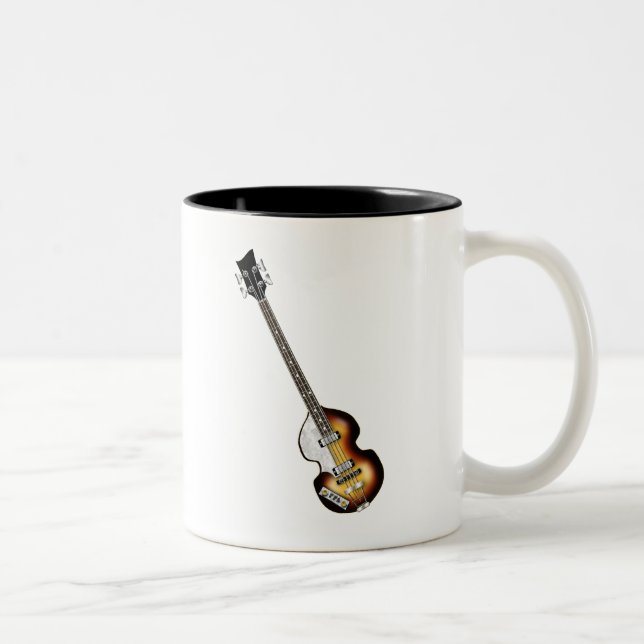 Tasse 2 Couleurs Guitare basse de violon (Droit)