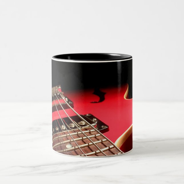 Tasse 2 Couleurs Guitare électrique rouge (Centre)