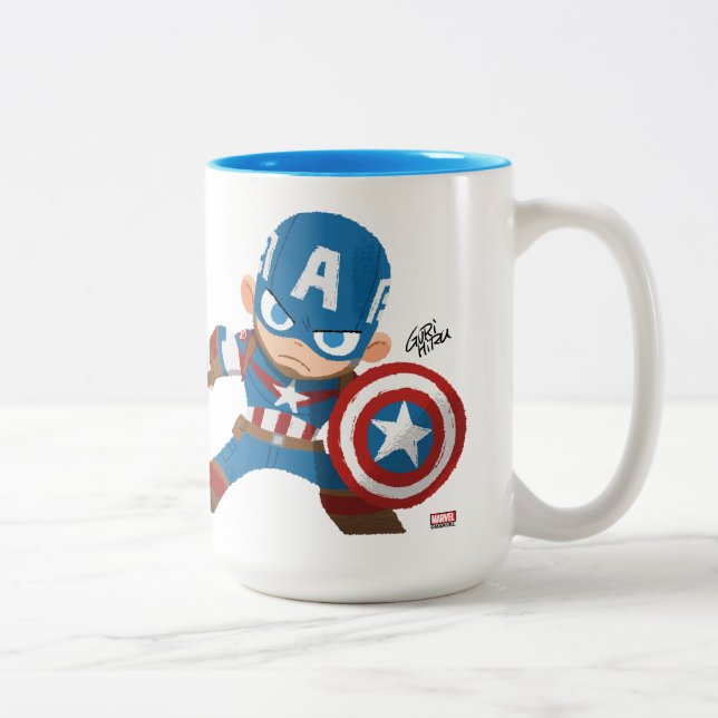 Tasse 2 Couleurs Guri Hiru Captain America (Droit)