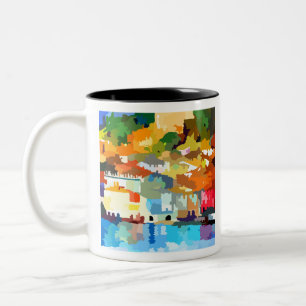 Tasse 2 Couleurs Gustav Klimt Malcesine sur le lac de Garde IV