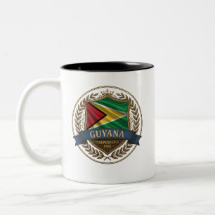 Tasse 2 Couleurs Guyana Heritage Crest   Fierté des Caraïbes