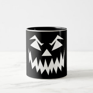 Tasse 2 Couleurs Halloween à visage effrayant noir