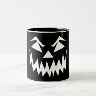 Tasse 2 Couleurs Halloween à visage effrayant noir