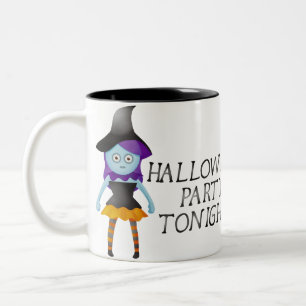 Tasse 2 Couleurs Halloween coloré Motif effrayant café à deux tons