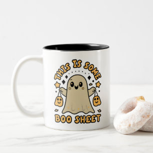 Tasse 2 Couleurs Halloween Costume de fantôme Boo Voici une feuille
