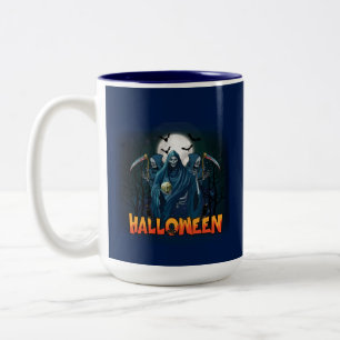 Tasse 2 Couleurs Halloween de nuit squelette effrayant, Mon humeur
