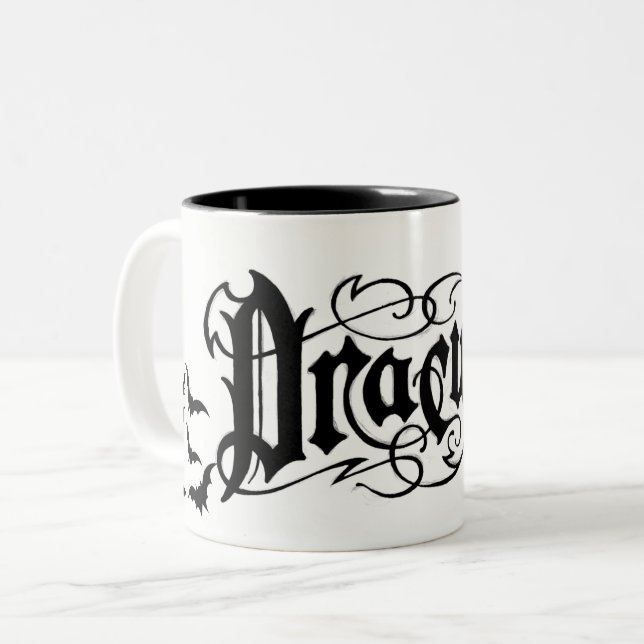 Tasse 2 Couleurs Halloween Dracula (Devant gauche)