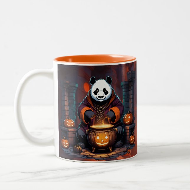Tasse 2 Couleurs Halloween Panda Magic (Gauche)