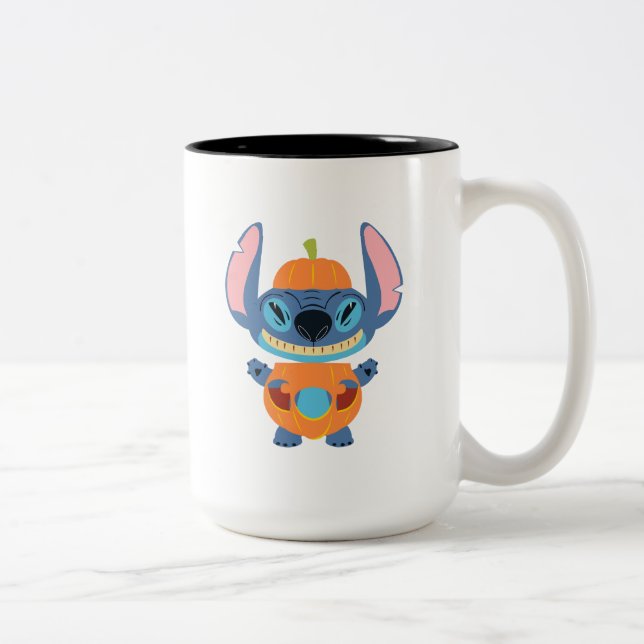 Tasse 2 Couleurs Halloween Stitch Citrouille (Droit)