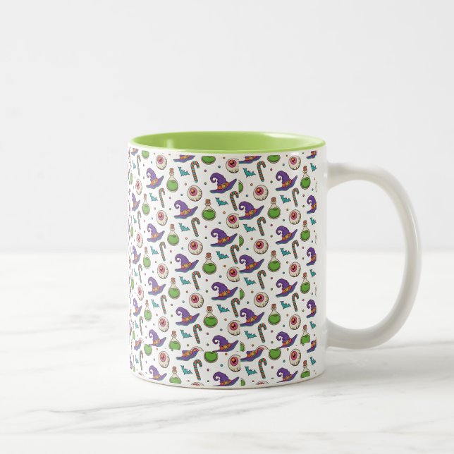 Tasse 2 Couleurs Halloween violet amusant, Bouteille magique verte (Droit)
