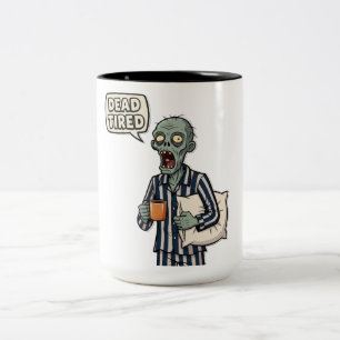 Tasse 2 Couleurs Halloween Zombie morte et fatigué