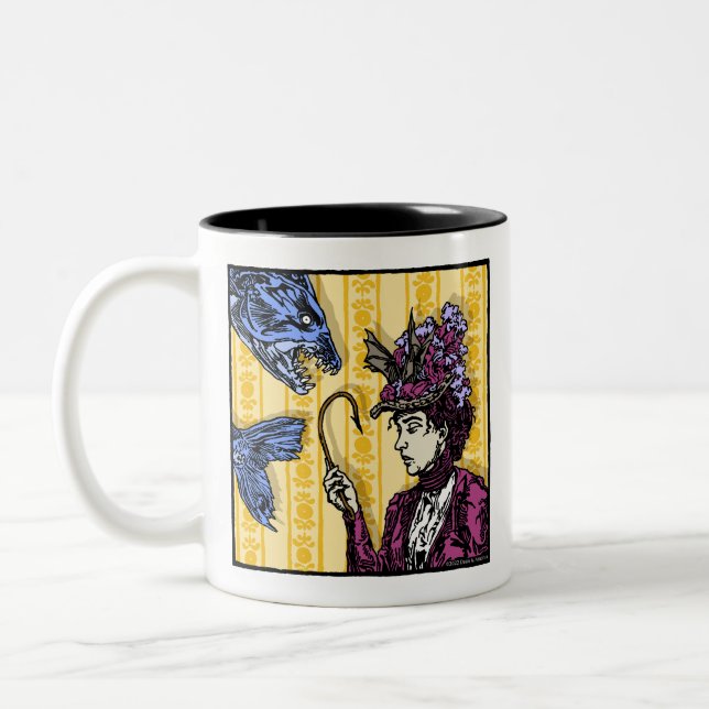Tasse 2 Couleurs Hameçon - Cauchemar Pop Gothique Surréaliste (Gauche)