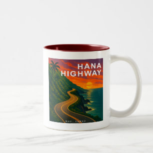 Tasse 2 Couleurs Hana Highway Maui Hawaii Coucher de soleil