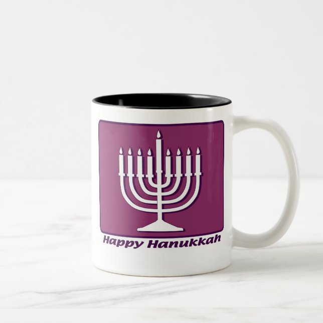 Tasse 2 Couleurs Hanoukka heureux (Droit)