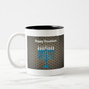 Tasse 2 Couleurs hanoukka noir heureux