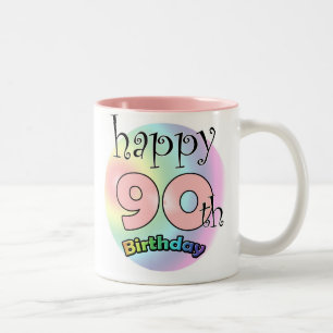 Tasse 2 Couleurs Happy 90th Birthday (rose)