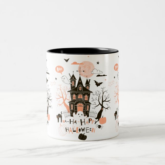 Tasse 2 Couleurs Happy Halloween House (Centre)