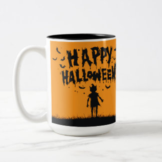 Tasse 2 Couleurs Happy Halloween:Mug with Mysterious Silhouette