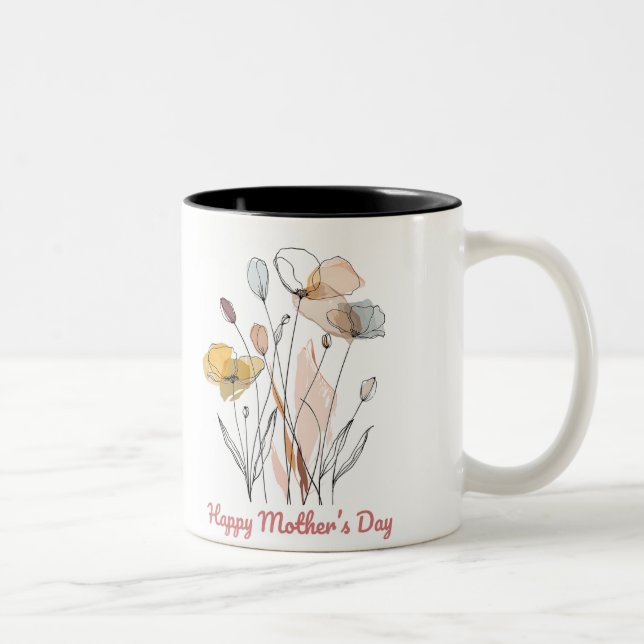 Tasse 2 Couleurs Happy Mother's Day Two-Tone Coffee Mug (Right)
