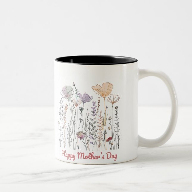 Tasse 2 Couleurs Happy Mother's Day Two-Tone Coffee Mug (Right)