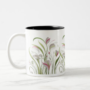 Tasse 2 Couleurs Harmonie florale Abstraite moderne - Élégante à de