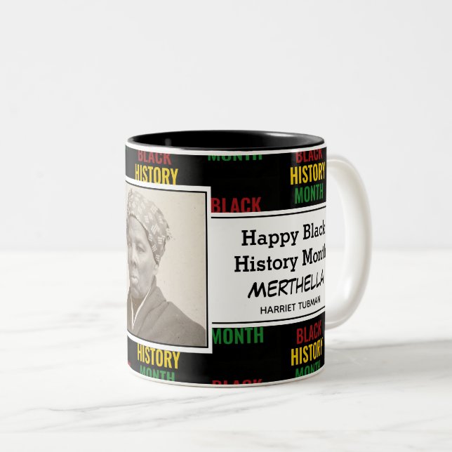 Tasse 2 Couleurs HARRIET TUBMAN Personnalisé | Mois de l'histoire d (Devant droit)