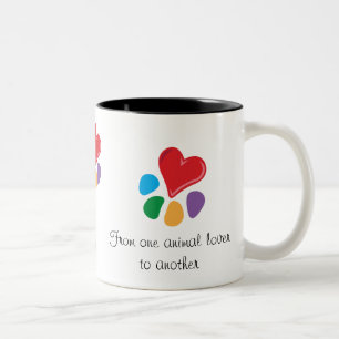 Tasse 2 Couleurs Heart-Paw_ "d'un amoureux des animaux" Valentine