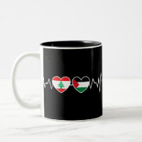 Heartbeat Lebanon Palestine Unity drapeaux.