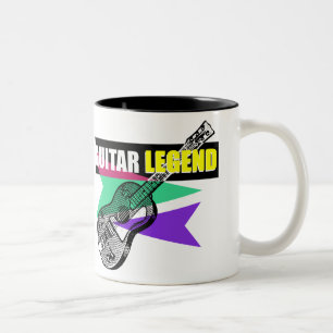 Tasse 2 Couleurs Hero Guitare Légende Retro Vintage Illustration Mu