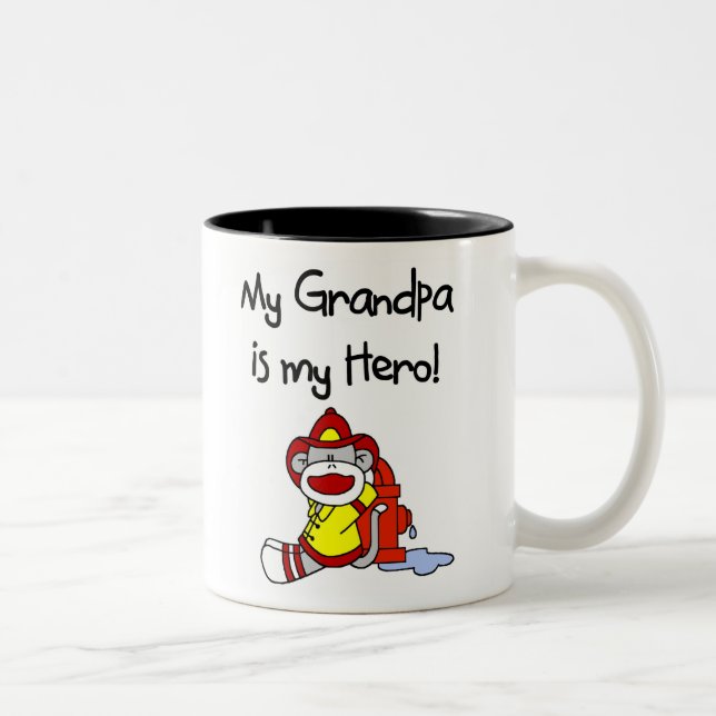 Tasse 2 Couleurs Héros de grand-papa de sapeur-pompier (Droit)