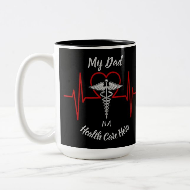Tasse 2 Couleurs Héros des soins de santé papa (Gauche)
