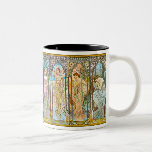 Tasse 2 Couleurs Heure du jour, Alphonse Mucha