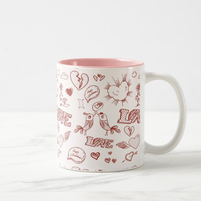 Tasse 2 Couleurs Heureuse Sainte-Valentin (Droit)